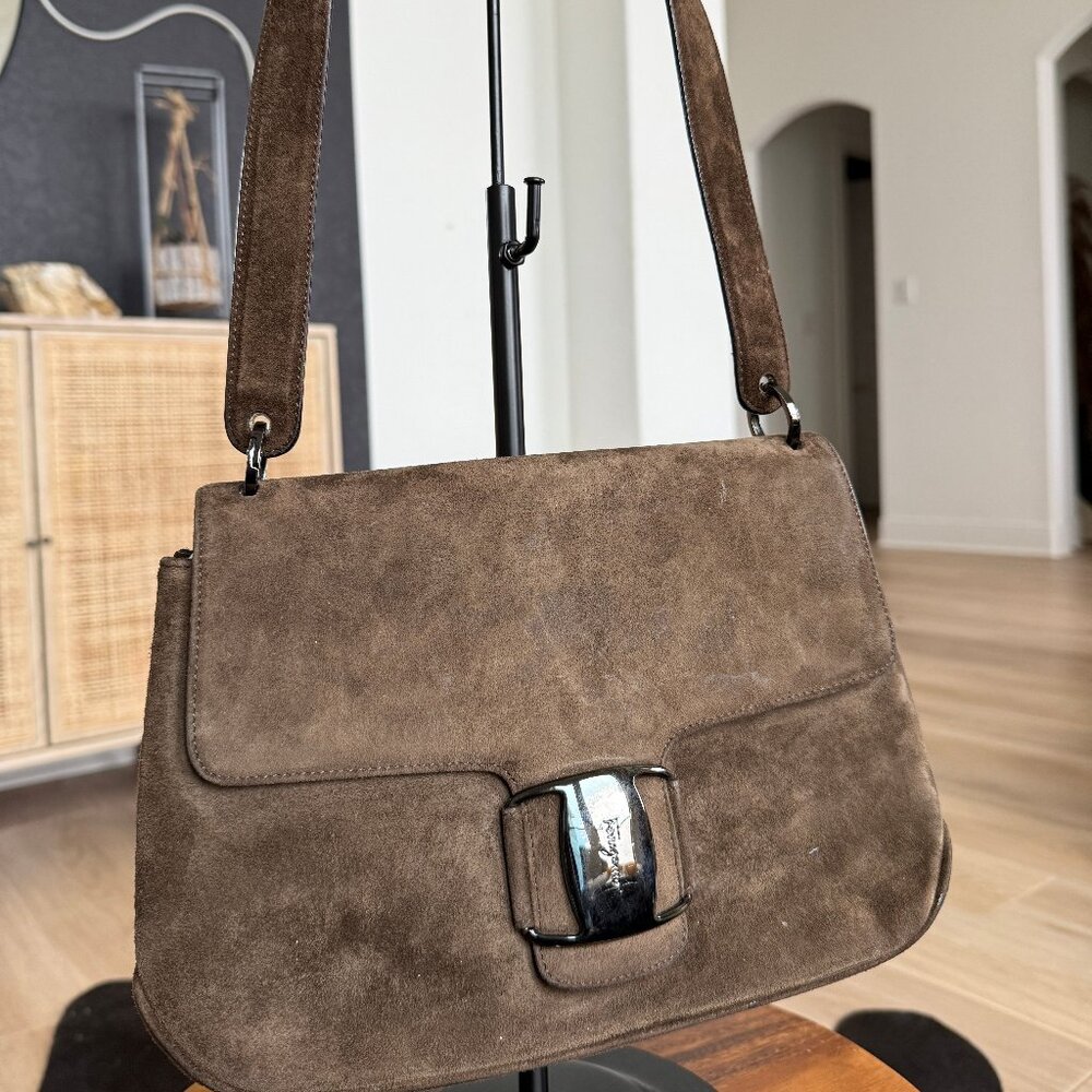 Salvatore Ferragamo Suede Shoulder Bag